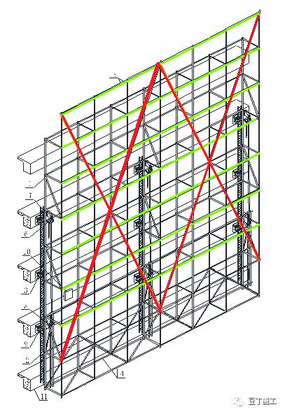 拆解一個附著式升降腳手架,供大家參考學習